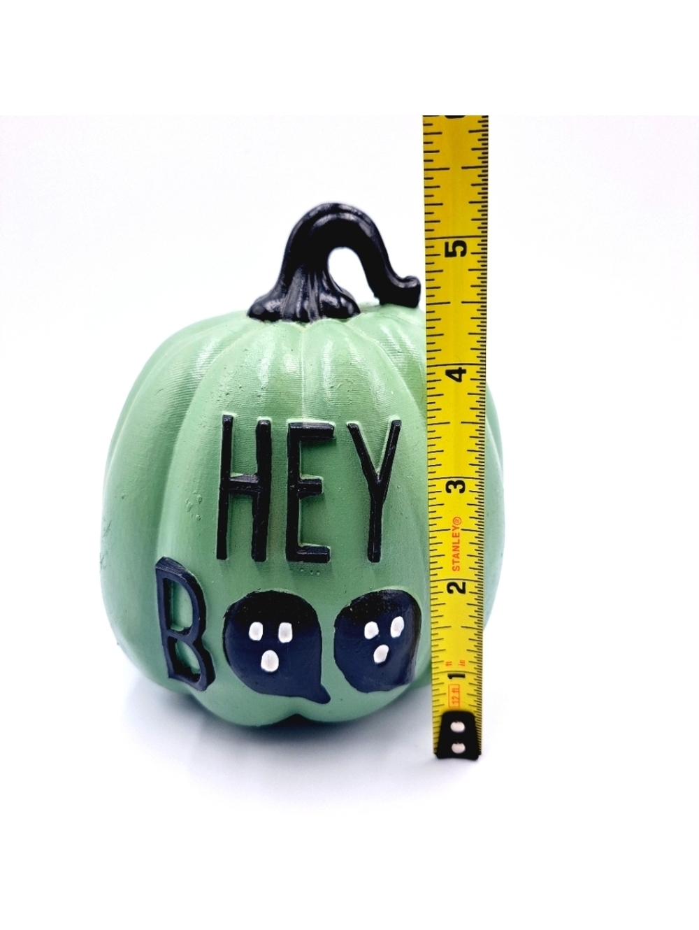 Hey BOO Green Farmhouse Halloween Pumpkin Boo Basket Decor Rustic Fall Ghost - Picture 7 of 8